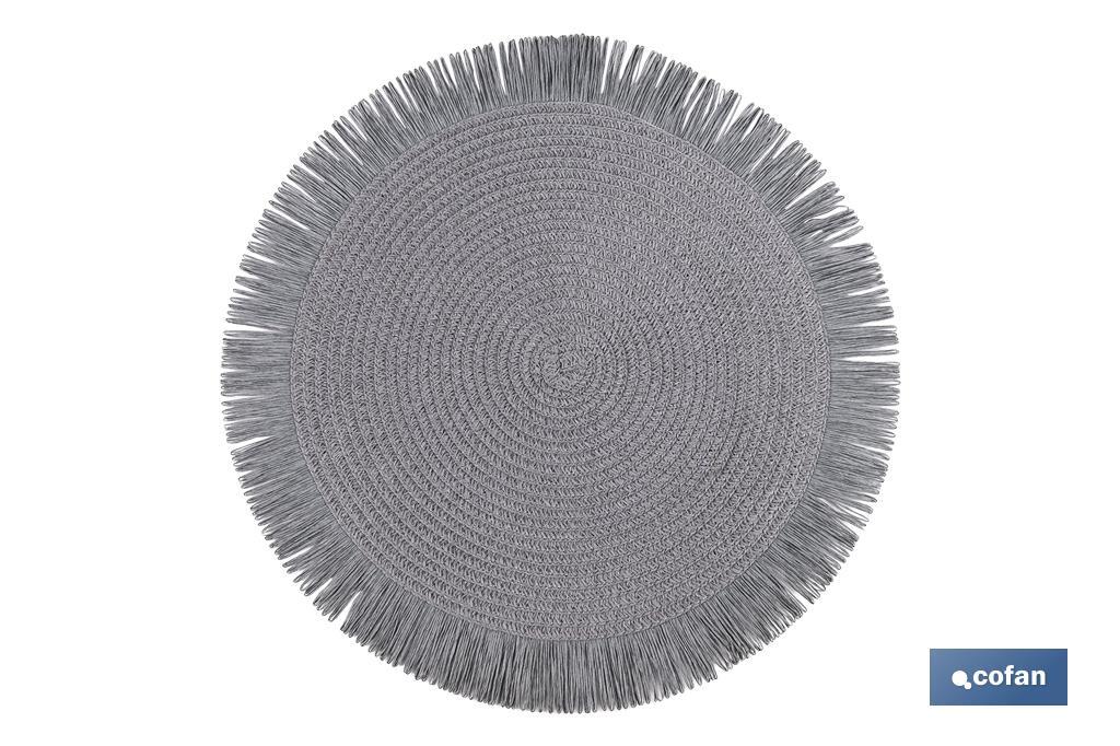 BAJOPLATO REDONDO FLECOS DE COLOR GRIS MEDIDA 38 CM