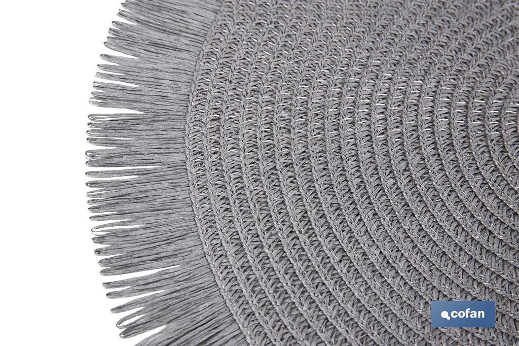BAJOPLATO REDONDO FLECOS DE COLOR GRIS MEDIDA 38 CM