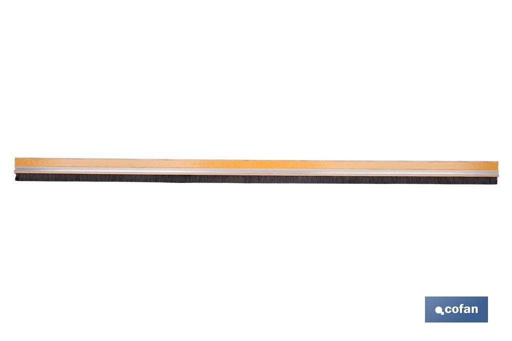 BURLETE ROBLE ADHESIVO DE ALUMINIO CON CEPILLO 92 CM