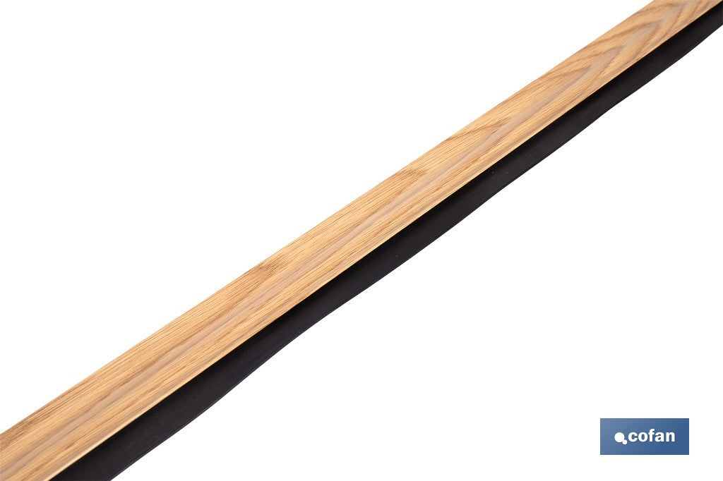 BURLETE ROBLE ADHESIVO DE ALUMINIO CON LABIO 1,05 M