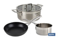 PACK DE CACEROLA INDUCCIÓN 4.3 L, CAZO 1L INDUCCIÓN, SARTEN INDUCCIÓN 20 CM