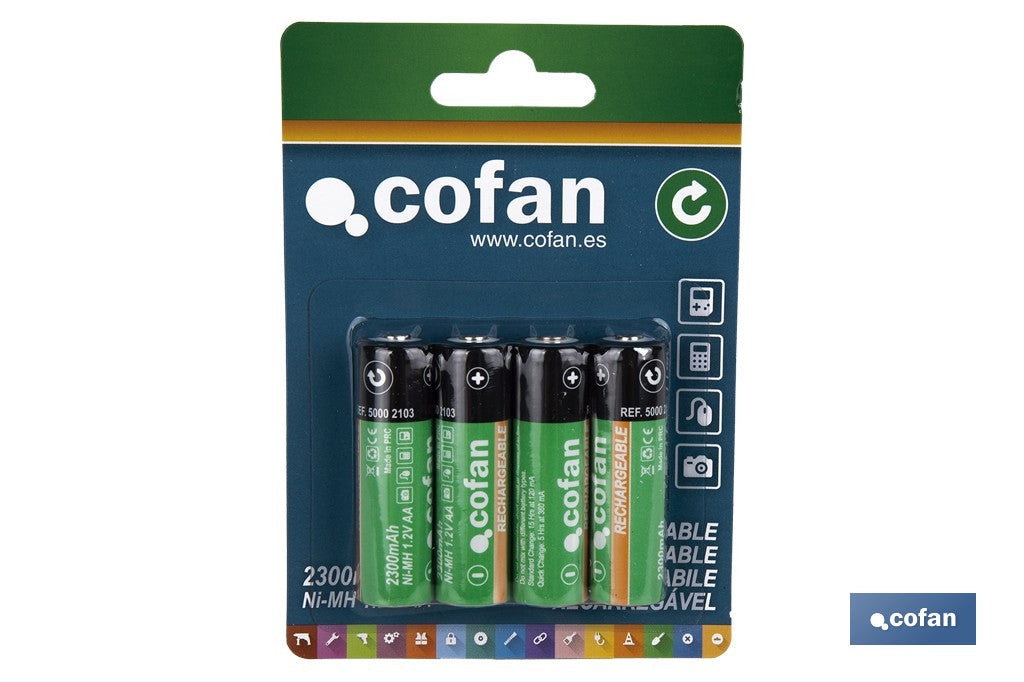 BLISTER 4 PILAS RECARGABLES AA 2300mAh