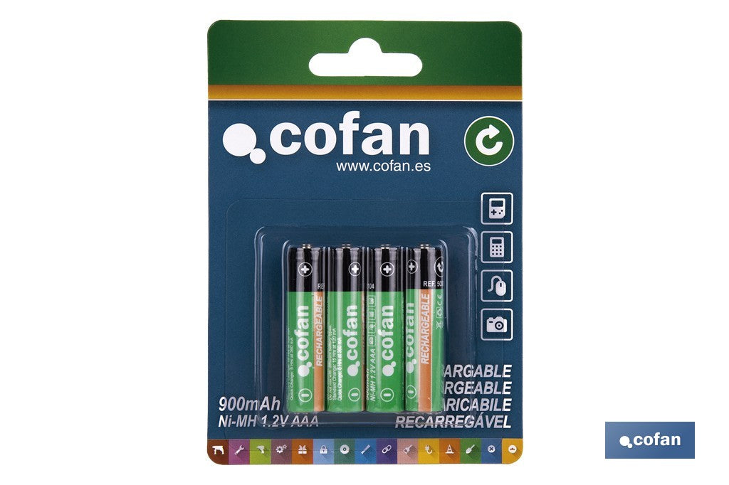 BLISTER 4 PILAS RECARGABLES AAA 900mAh VENTA UNITARIA