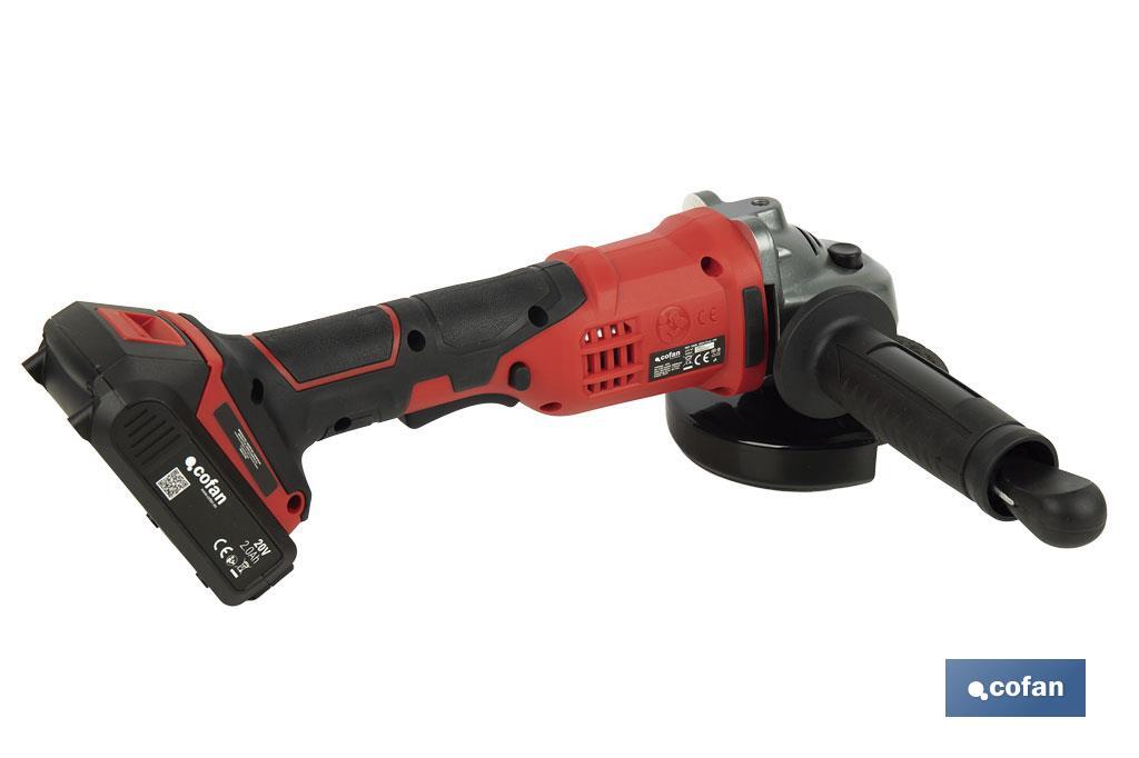 AMOLADORA A BATERÍA Li-ion 20 V 8000 RPM - 115 MM