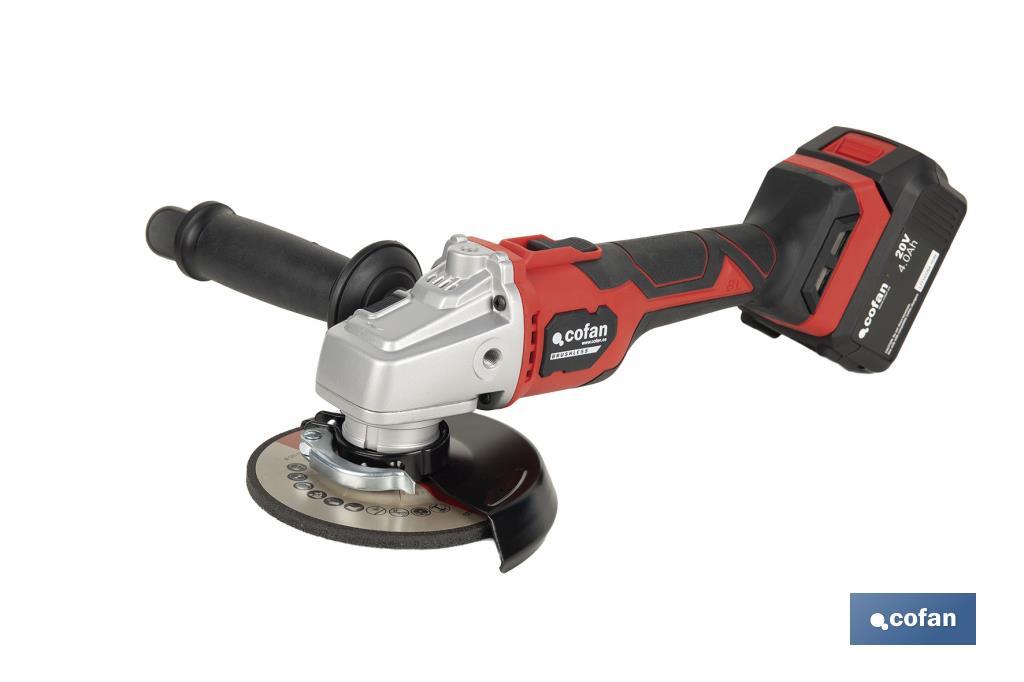 AMOLADORA A BATERÍA Li-ion 20 V 10.000 RPM - 115/125 MM