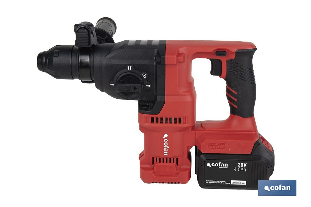 TALADRO MARTILLO PERFORADOR SDS-PLUS A BATERÍA Li-ion 20 V 1150 RPM