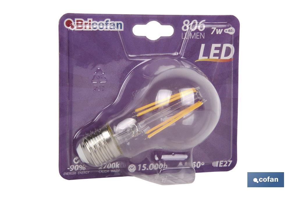 BOMBILLA LED CLASIC FILAMENTO E27 7W 806LM 2700K