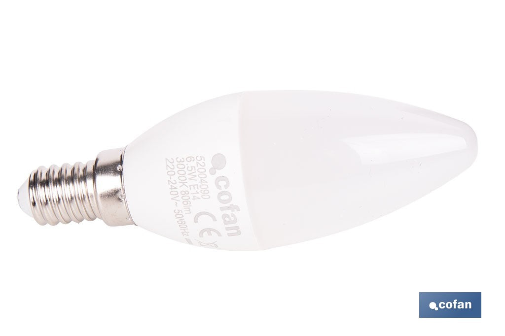 BOMBILLA LED VELA 6.5 W E14 806 LM 3000 K
