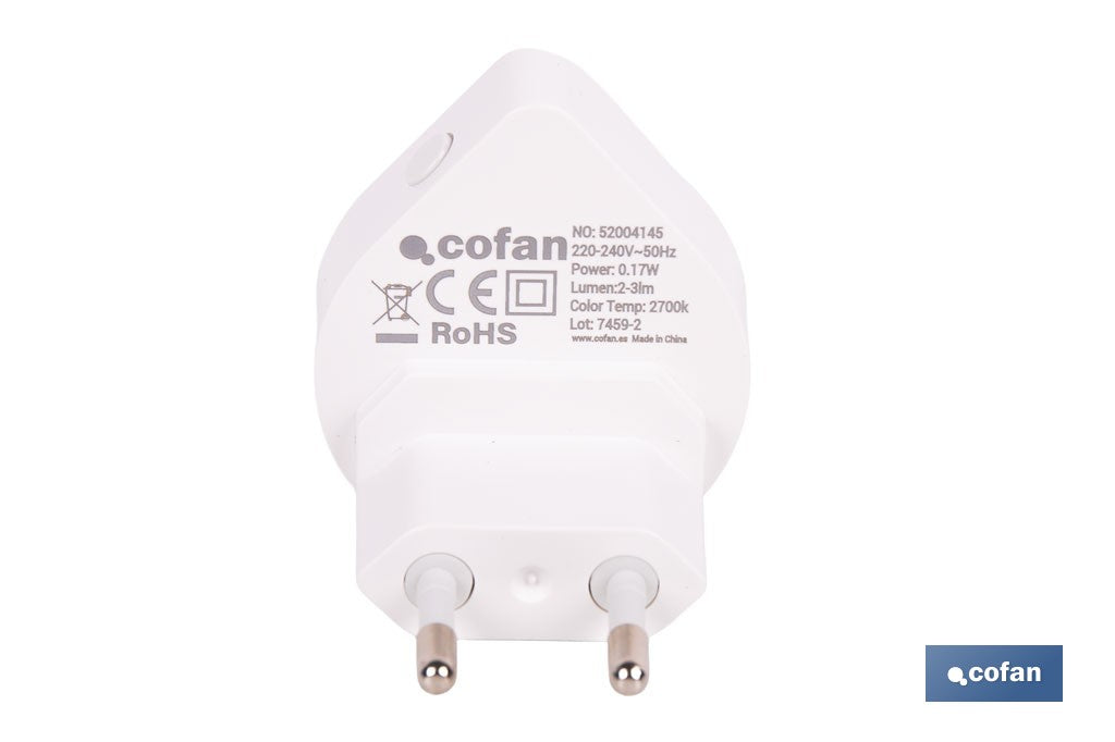 LÁMPARA LED QUITAMIEDOS CON SENSOR 0,17 W IP20 2700 K 55 X 48 X 59 MM