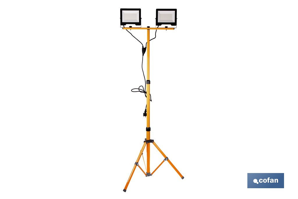 TRÍPODE TELESCÓPICO CON 2 PROYECTORES LED 2 X 50 W 6500 K 1,75 M