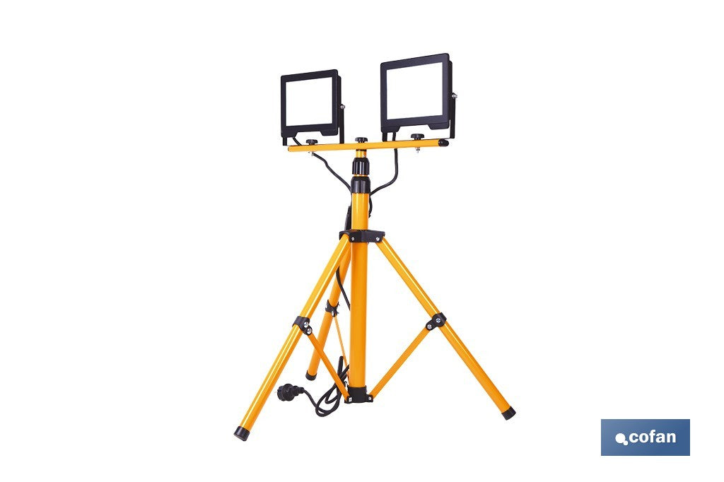TRÍPODE TELESCÓPICO CON 2 PROYECTORES LED 2 X 50 W 6500 K 1,75 M