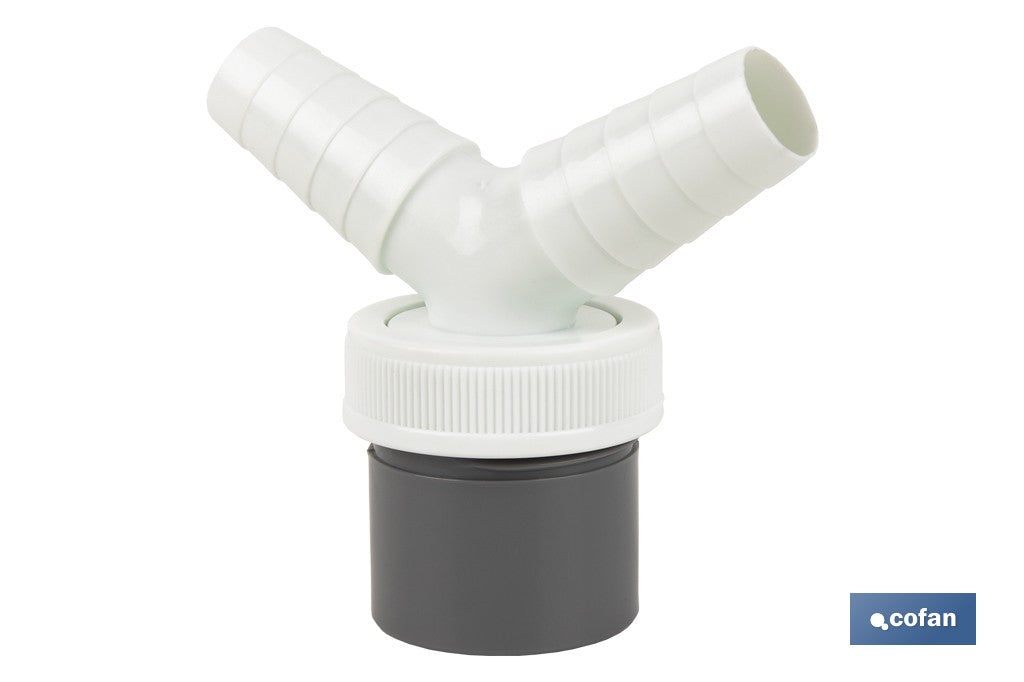 CONEXIÓN PVC Ø40 MM CON DOBLE TOMA AUXILIAR PARA ELECTRODOMÉSTICOS