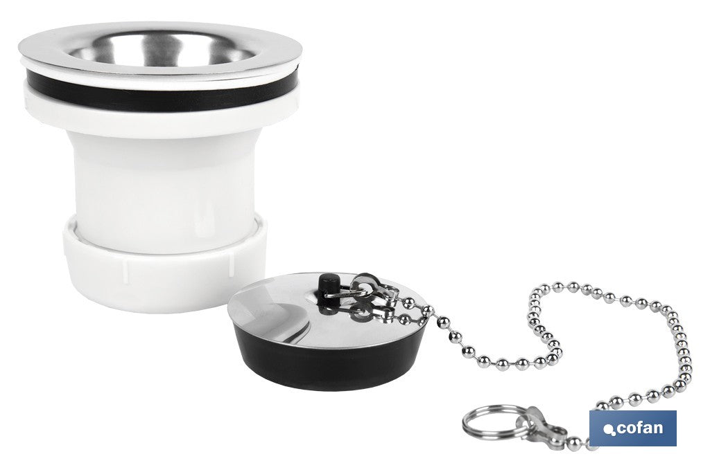 VÁLVULA LAVABO-BIDÉ 1 1/2 x 70 TAPÓN METÁLICO