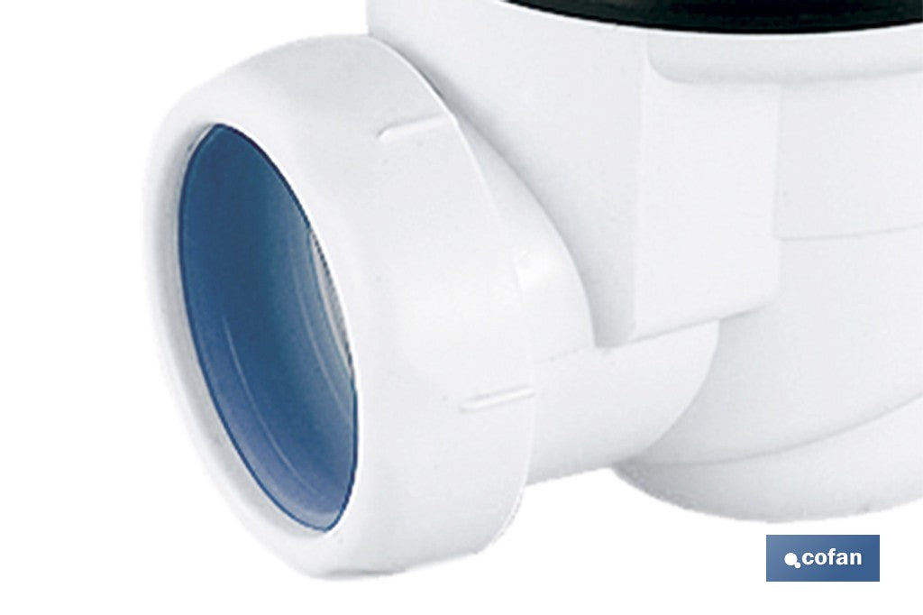 VÁLVULA SIFÓNICA PLATO DE DUCHA Ø60 MM CON SALIDA Ø32-40 MM Y EMBELLECEDOR CROMADO