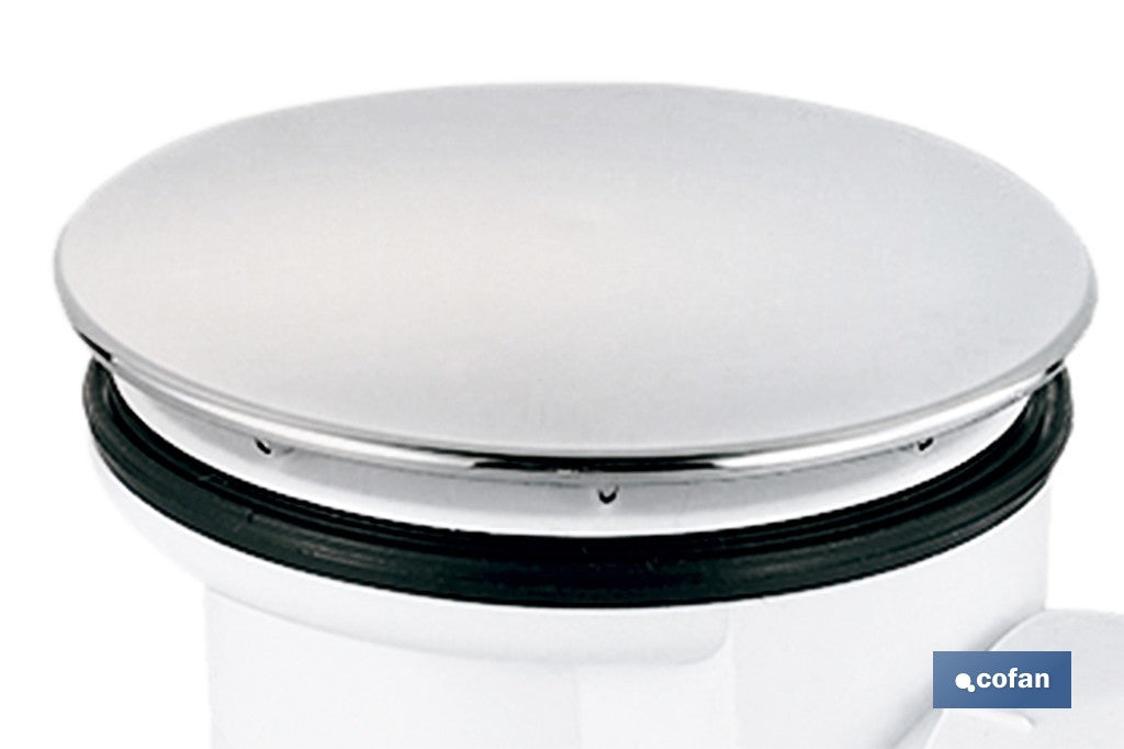 VÁLVULA SIFÓNICA PLATO DE DUCHA Ø60 MM CON SALIDA Ø32-40 MM Y EMBELLECEDOR CROMADO