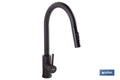 GRIFO DE COCINA DE ACERO NEGRO CON MANGUERA EXTENSIBLE Y 2 FUNCIONES 390 X 250 X 54 MM