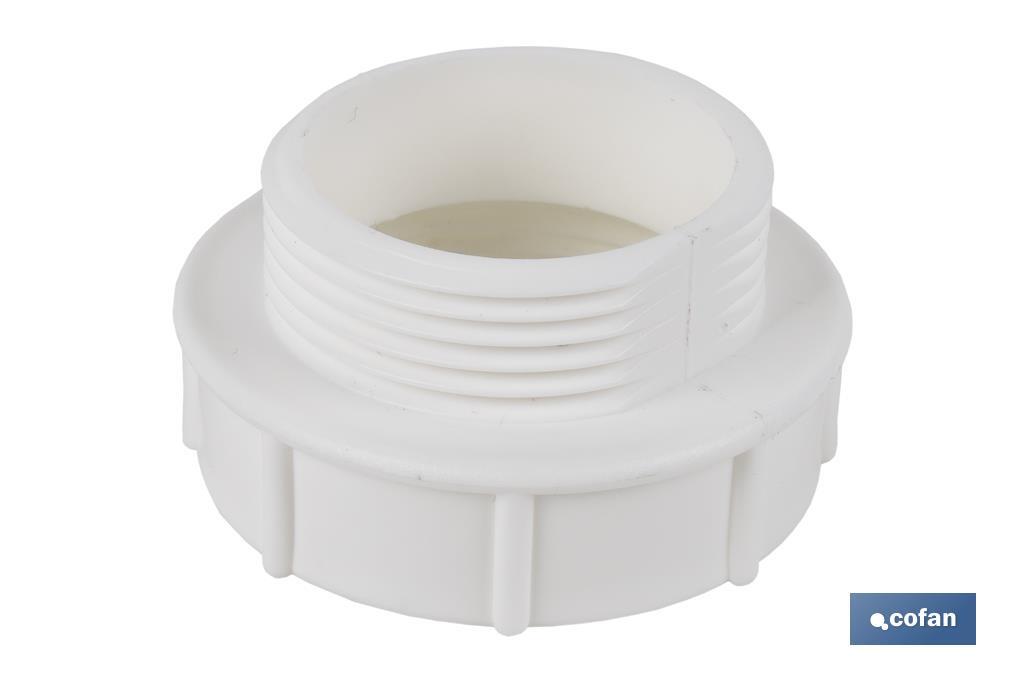 ADAPTADOR CONVERTIDOR 1 1/4 MACHO - 1 1/2 HEMBRA PARA TUBO FLEXIBLE
