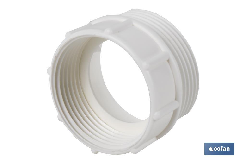 ADAPTADOR CONVERTIDOR 1 1/2 MACHO - 1 1/4 HEMBRA PARA TUBO FLEXIBLE
