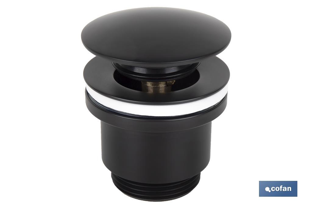 VÁLVULA CLICK-CLACK NEGRA CON TAPÓN GRANDE Ø63 MM