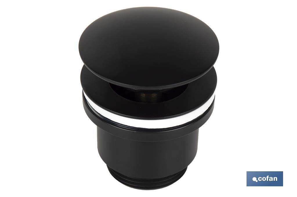 VÁLVULA CLICK-CLACK NEGRA CON TAPÓN GRANDE Ø63 MM