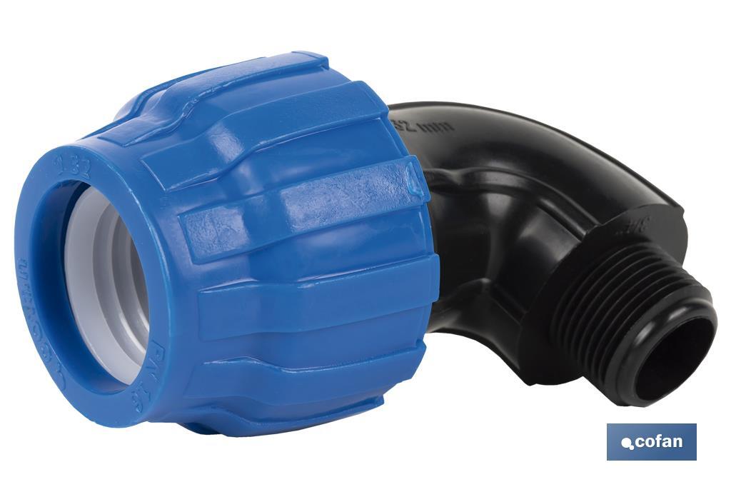 CODO 90° ROSCA MACHO PP PN16 25 X 3/4 VENTA UNITARIA