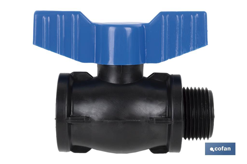 VÁLVULA DE BOLA ROSCA M-H PP PN16 3 x 3