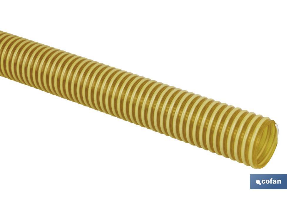 ROLLO DE TUBO DE ASPIRACIÓN ESPIRAL AMARILLO Ø20 MM 25 M
