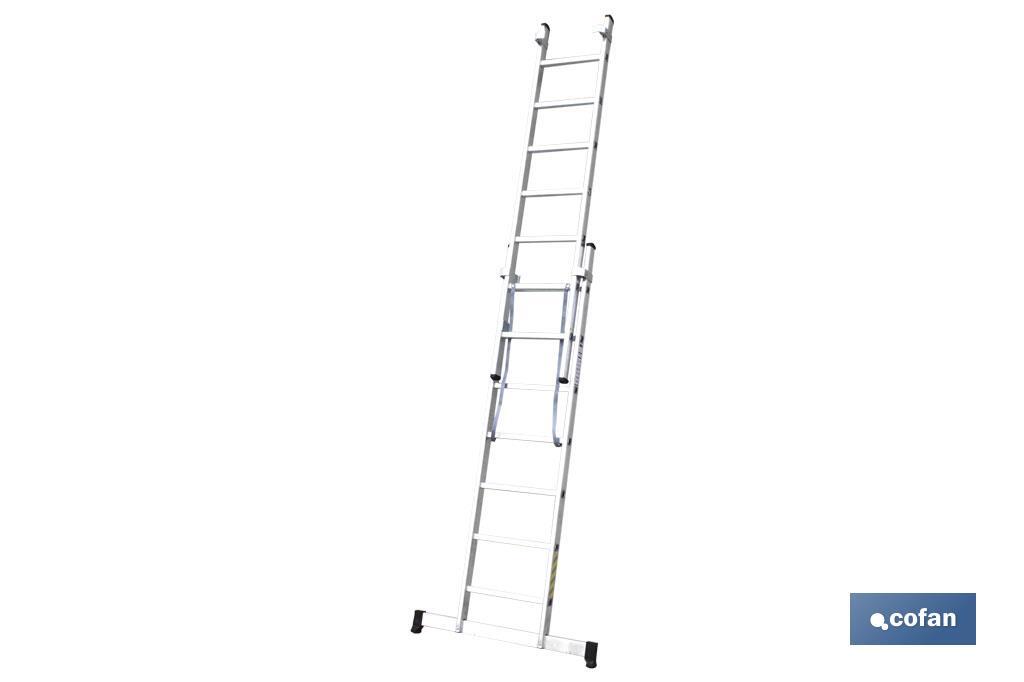 ESCALERA ALUMINIO DOBLE 9 PELDAÑOS 2,50 + 2,50 M